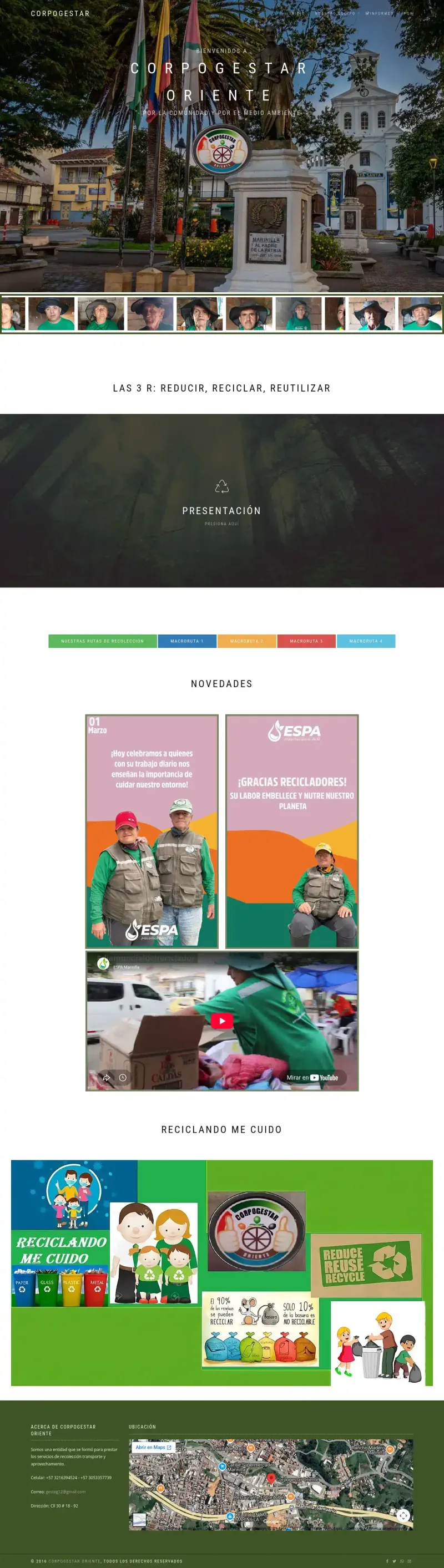 Captura de pantalla del proyecto Sitio web corporativo